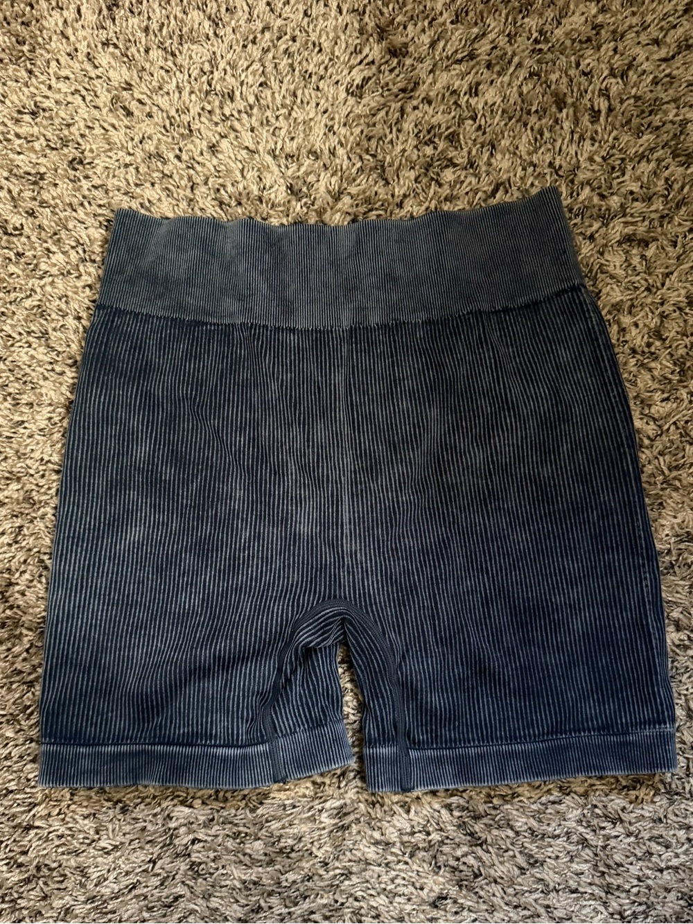 SHEIN Ribbed High-Waist Bike Shorts - Charcoal Gray